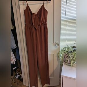 Endless Blu Women's Cutout Brown Jumpsuit M